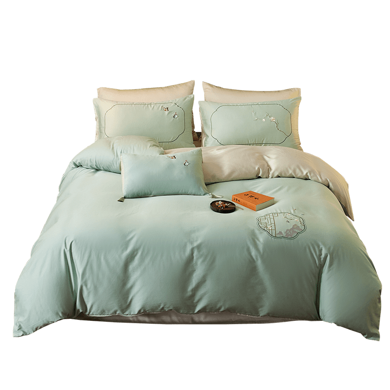 Dohia Home Textiles Dream of Red Chamber Pure Cotton Bedding Set, 60-Count Sateen High-Quality All-Cotton Bed Sheet And Duvet Cover, Premium Bedding Set for 1.8m Bed, 230*229cm