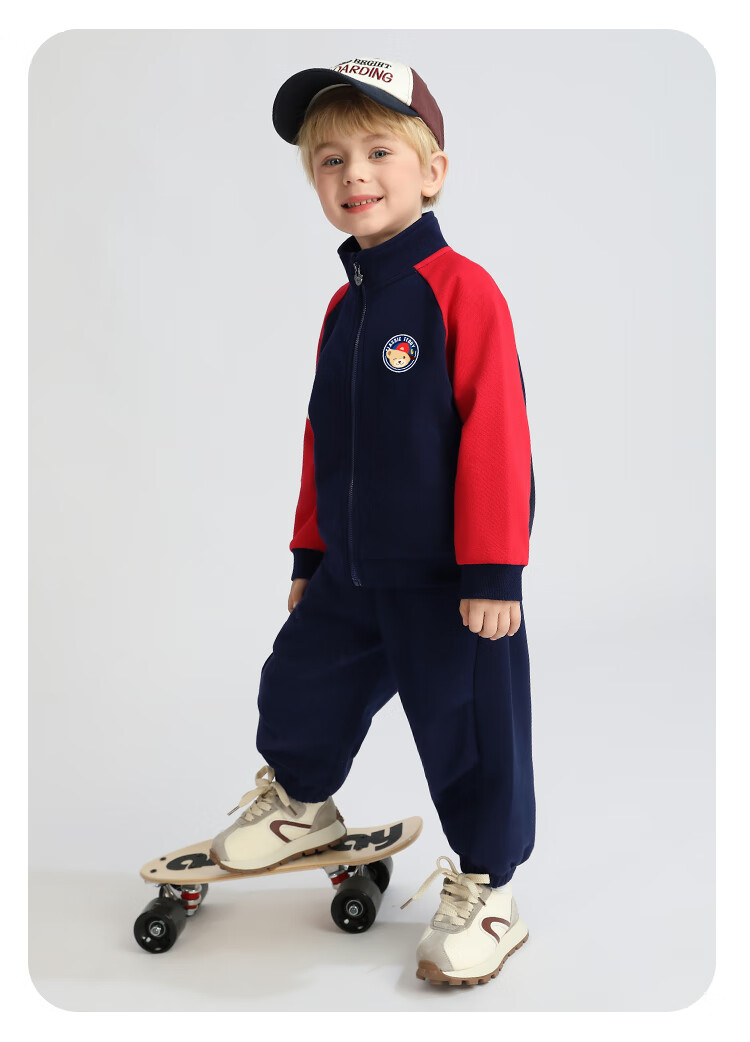 Classic Teddy Boys' Jacket Children's Cardigan Sports Casual Autumn Wear Heather Gray Size 120 4