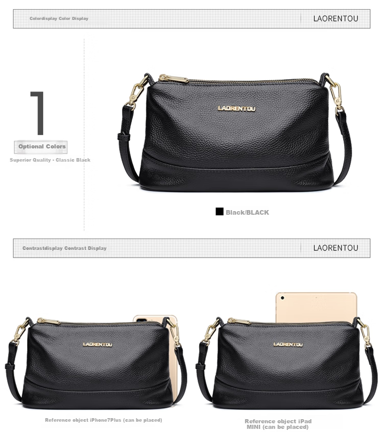 Laorentou Top-Grain Leather Women's Handbag, Large Capacity Mom Bag, Shoulder Crossbody Bag, Girlfriend Valentine's Day Gift for Wome 10