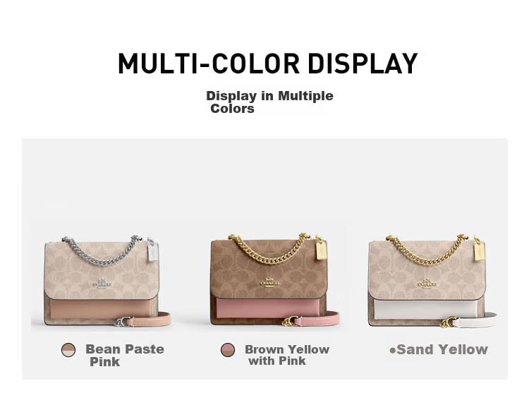 COACH [Brand Direct Supply], Women's KLARE Shoulder Crossbody Accordion Bag, Sand Yellow/white CW206, Gift 1