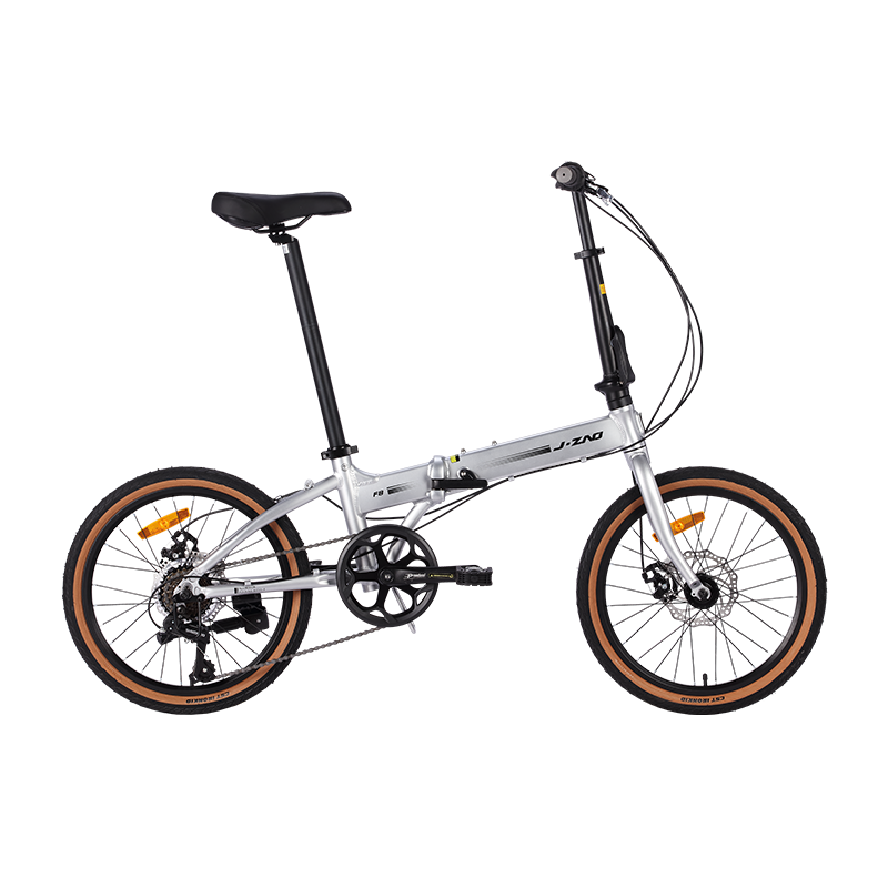 JD Original F8 Folding Bicycle, Shimano 7-Speed Aluminum Alloy 20-Inch Adult Student Commuter Bike, Space Silver