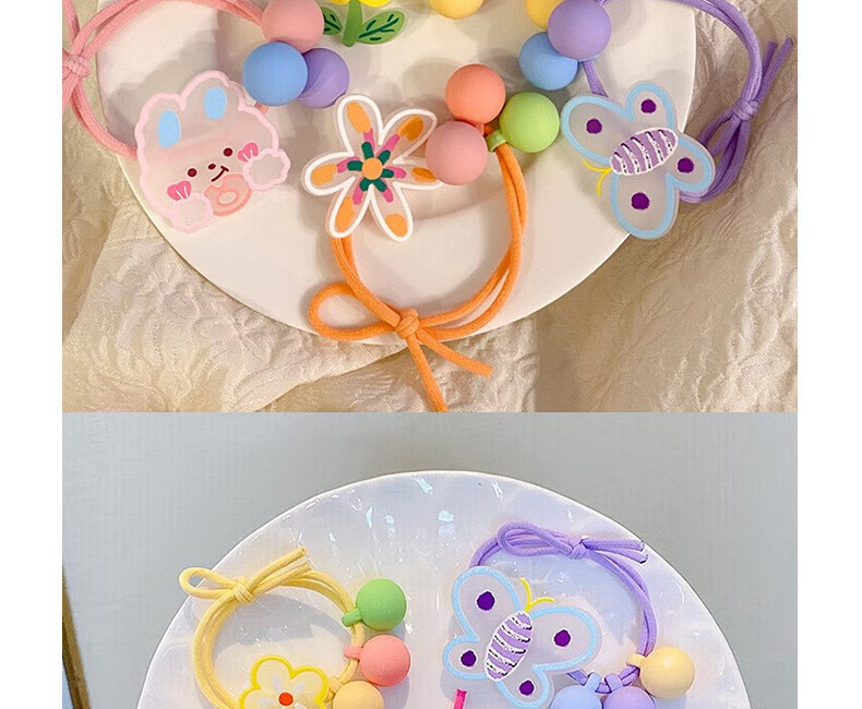 Jiaoxuefei Fresh And Fun Hair Ties, 10 Pieces, Gentle on Hair, Rubber Bands, Fresh And Cute Ponytail Hair Bands for Wome 4