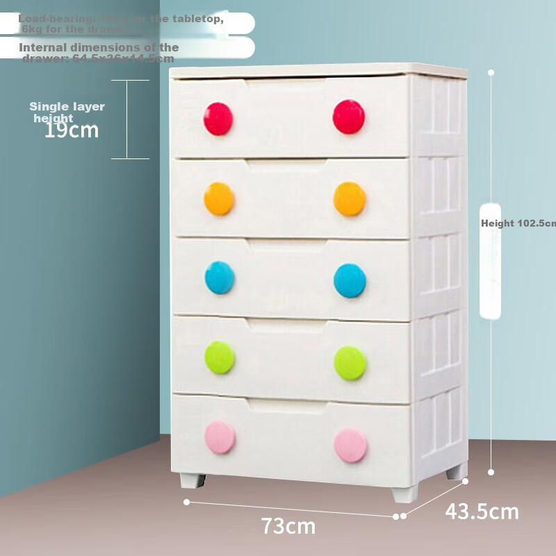 IRIS Storage Cabinet, Simple Baby Wardrobe, Drawer-Style Storage Cabinet, Plastic Organizer Cabinet, Storage Box, Alice Cabinet, 5 Layers