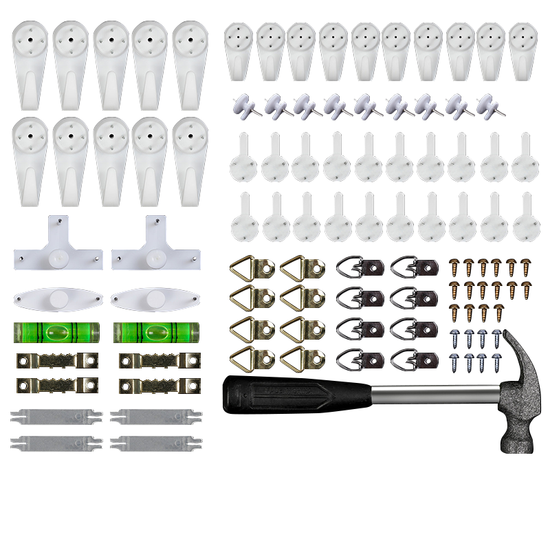 Baizi Invisible Hooks, 105-Piece Set, Picture Frame, Wedding Photo, No Drilling Required, Wall Nails, Strong Load-Bearing Capacity, Suitable for Wedding Photo Hanging, Picture Frame Wall Mounting, No Drilling Nails