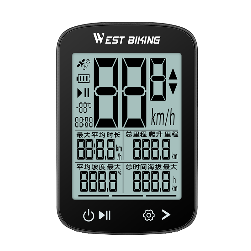 WestBiking XQ2 Road Bike Bicycle GPS Smart Wireless Bike Computer with Quick Connect for Mountain Biking, Odometer, Cycling Equipment
