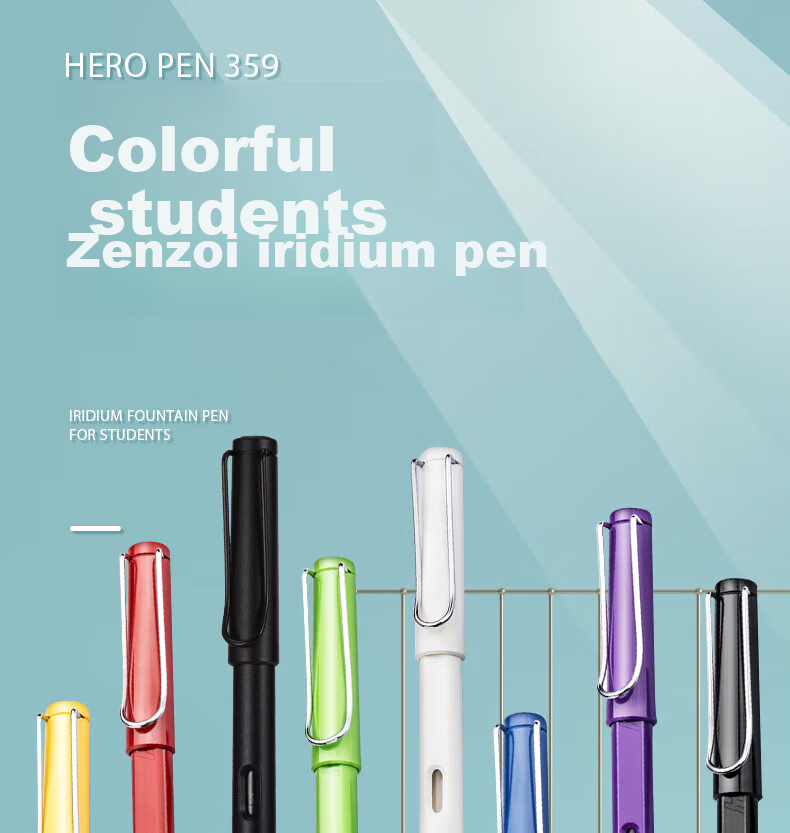 HERO Fountain Pen 359 Ergonomic Design, Soft Black/blue Random Color, EF Nib Thin/Thick Plate Craftsmanship, Student Calligraphy Fountain Pen, Iridium Gold Fountain Pen, Signature Pe 1