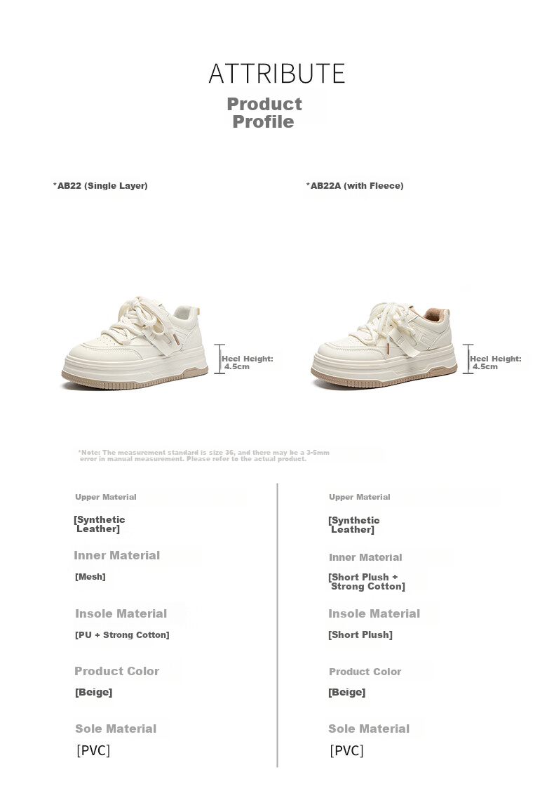 ZHR Zese Casual White Shoes Women Versatile Student Sneakers Thick-soled Height-increasing Lightweight Sports Shoes AB22 Beige Red Size 39 5
