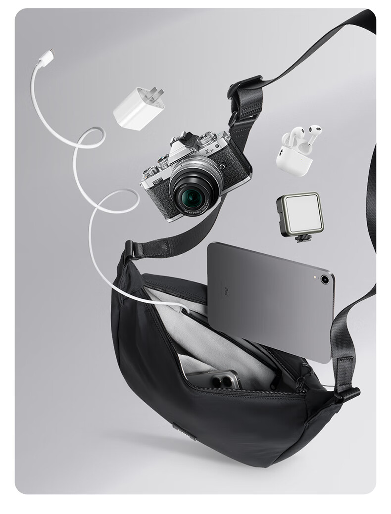 Ulanzi Half-Moon Crossbody Shoulder Camera Bag (Off-White) Portable Mirrorless Photography Backpack Casual Video Bag Digital Storage Bag for Canon Sony Nikon Cameras 6