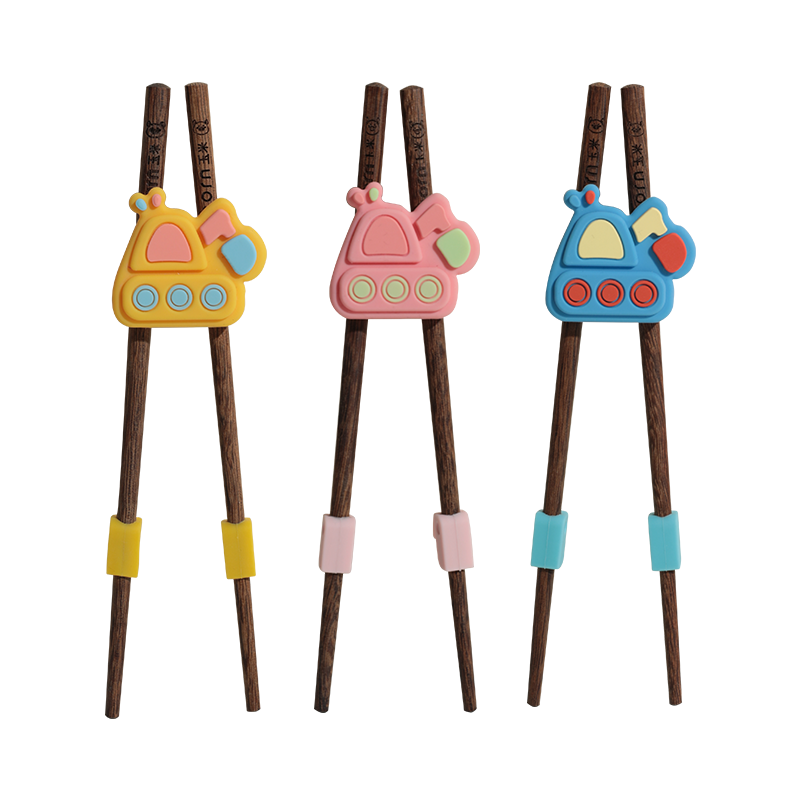 CORN Children's Chopsticks Training Set for Ages 3-6, Wooden Non-Slip Learning Chopsticks for Home Use