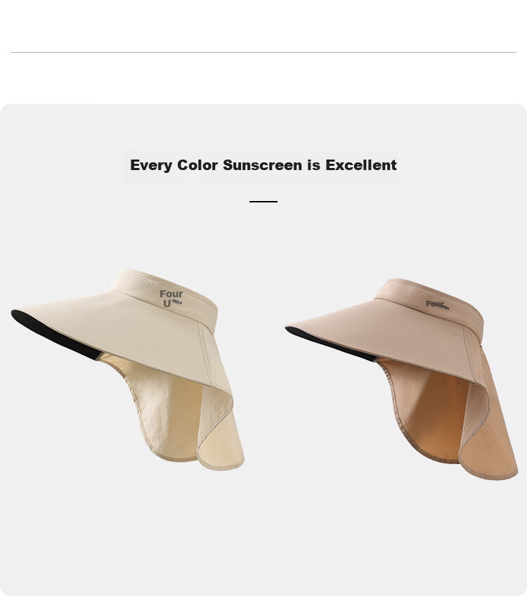 JIUMU Sun Protection Hat for Women, Sun Visor Cap, Sunhat, Open-Top Hat, Cool Hat, Summer Outdoor Face-Covering UV Protection Hat for Wome 14
