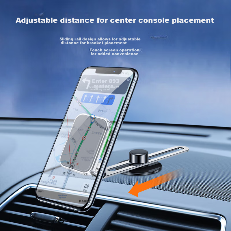 Dijialun New Floating Magnetic Car Phone Holder, Sliding Rail Design, 360° Directional Adjustment, Suitable for Tesla, BYD, Changan, Mercedes-Benz, Volkswagen, Audi, Universal Car Navigation Phone Mount