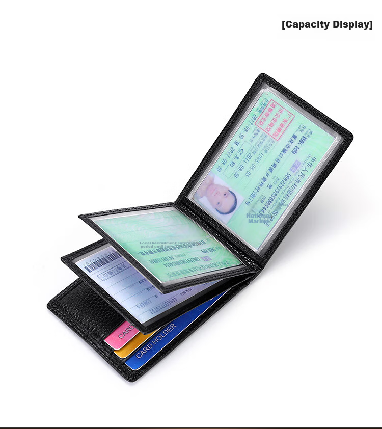 JEVI Top-Grain Leather Driver's License Holder, Genuine Leather Multifunctional Motor Vehicle Driving Permit Card Holder for Men And Women, Parent-Child Relationship 4