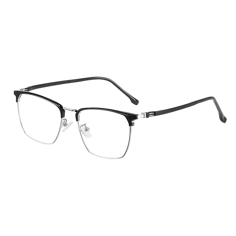 GOGOSOON Large Face Semi-Rimless Reading Glasses for Men, High Definition Ultra-Light Eye Protection Anti-Blue Light Fashionable Presbyopic Glasses for Middle-Aged And Elderly High-End Wome