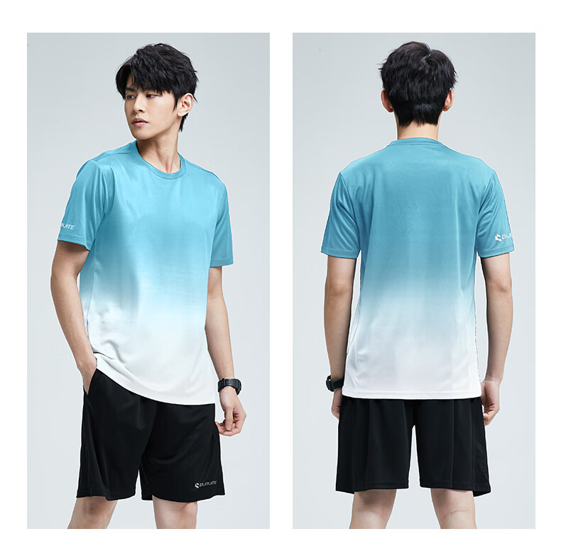 BURUITE Men's Summer Sports Set Short Sleeve Shorts Ice Silk Quick-Dry T-Shirt Athletics Training Fitness Running Basketball Badminton Apparel 7