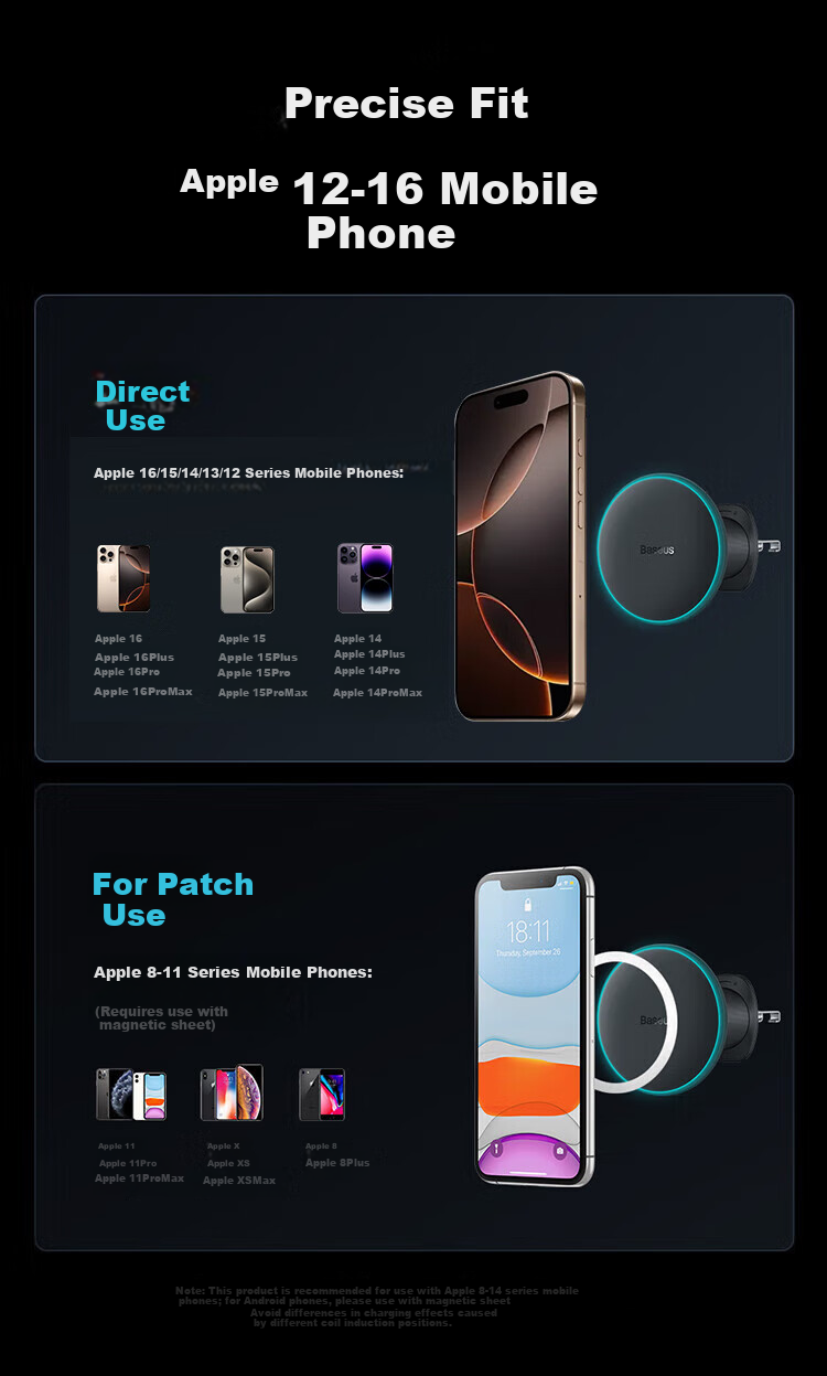 Baseus Car Wireless Charger, Magnetic Phone Holder, Dual-Use Fast Charging, Compatible with Huawei And IPhone 15/16 3