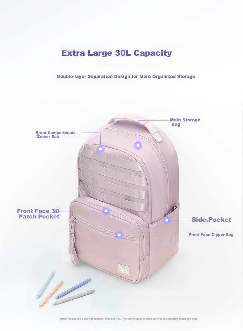 Gmt for Kids Large Capacity Backpack with Spine Protection And Weight Reduction for Middle School And High School Students, Elementary School Students, Girls in Grades 5-6, Pink 10