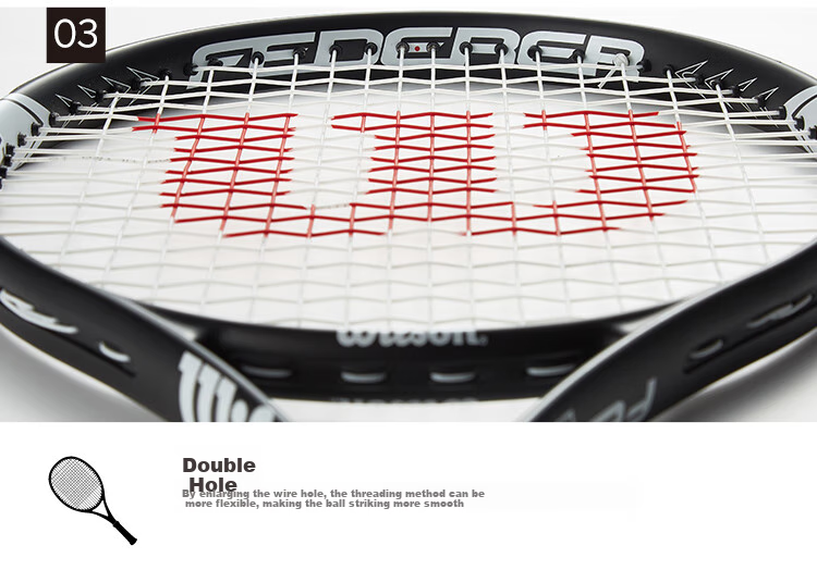 Wilson Federer Control Full Carbon Advanced Tennis Racket with Shock Absorption And Large Face 4