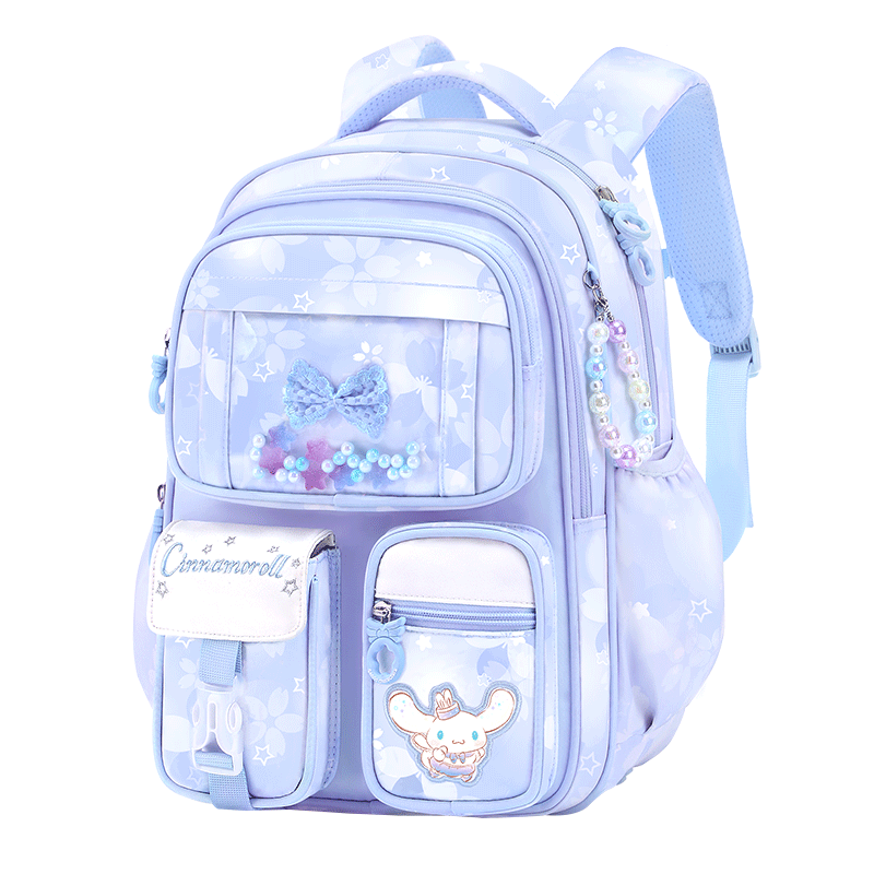 Hello Kitty Primary School Backpack for Girls Grades 1-3 Girls' Spine Protection Lightweight Children's Shoulder Bag 96652B Cinnamoroll Blue