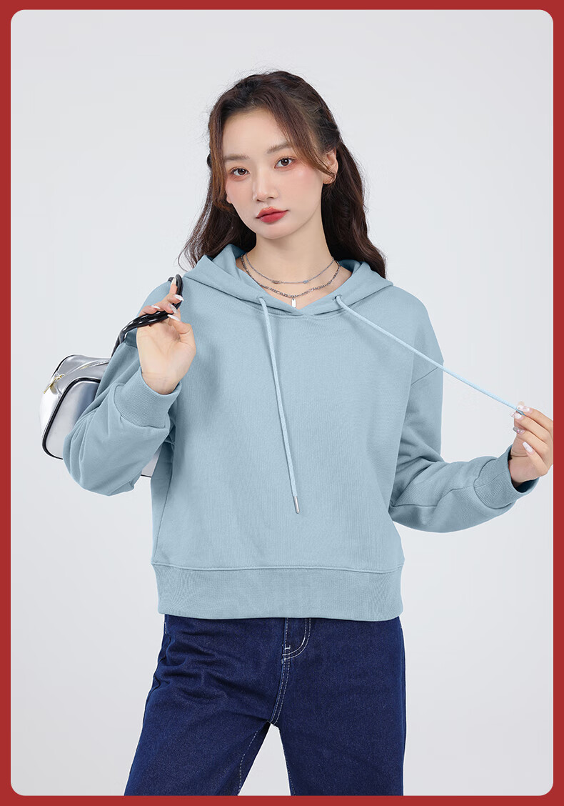 MJ STYLE Short Hoodie for Women, Spring And Autumn 2026, Loose Casual Versatile Heightening Slimming Top, Sweet Style for Petite Figures 13