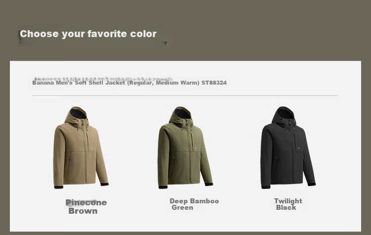Beneunder Men's Jacket, Autumn And Winter Style, Soft Shell Jacket, High Elasticity, Warm Outerwear, Outdoor ST88324, Pine Nut Brown, XL 25
