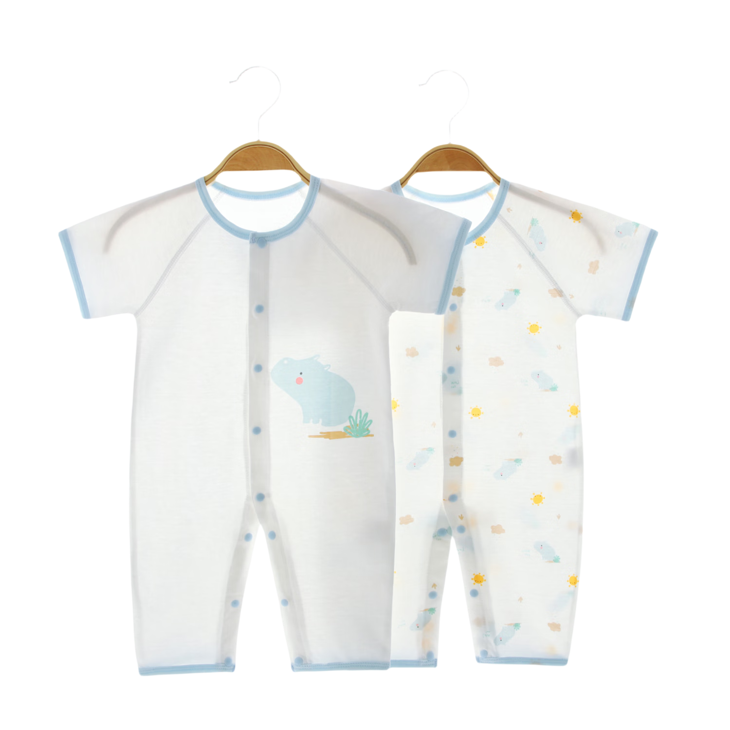 Qiaojiaoya Baby Clothes, Newborn Summer Thin Onesie, Class A Pure Cotton, Full Moon Infant Summer Romper Pajamas