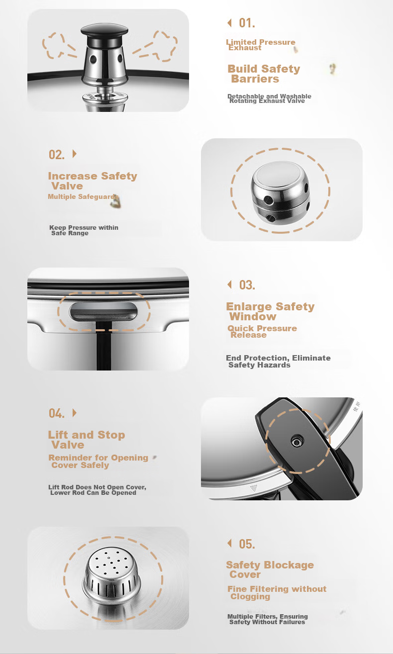 SUPOR 304 Stainless Steel 9L Pressure Cooker, 26cm [Suitable for 4-6 People], Explosion-Proof High Pressure Cooker, Compatible with Induction Cookers, Large Capacity 9