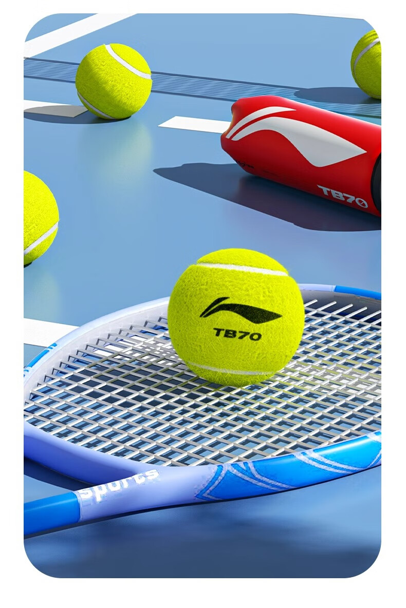 Li-Ning Tennis TB70, Unisex Professional Match Balls, Durable And Wear-Resistant, Fluorescent Fruit Green, Pack of 3 20