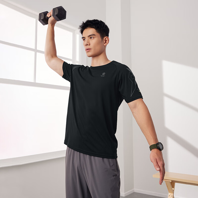 361° Men's Short-Sleeve T-Shirt, Summer Quick-Dry, Loose-Fitting, Athletic, Running, Fitness, Casual Top, Half-Sleeve, 652524101-6