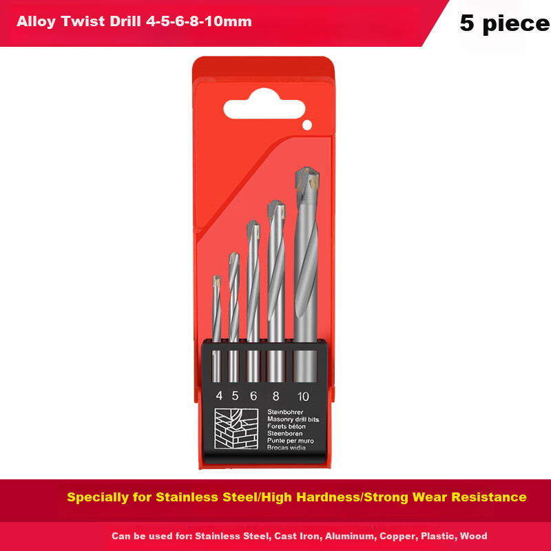 Baolian Tungsten Carbide Drill Bit Set for Stainless Steel, Tile, Spring Steel, Angle Iron, Cast Iron And Metal Drilling