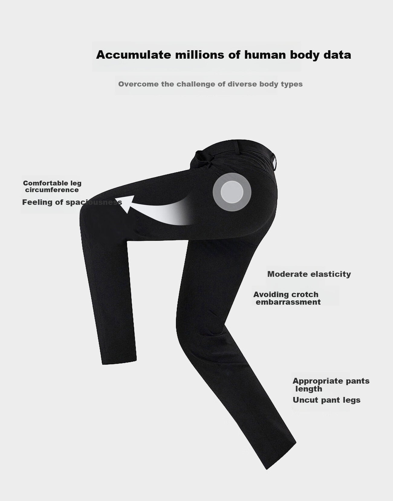 OUDING First-Class Black Diamond Dress Pants for Men, Easy-Care, High-Elasticity, Wrinkle-Resistant, Business Casual Trousers, Black Diamond, Size 38 2