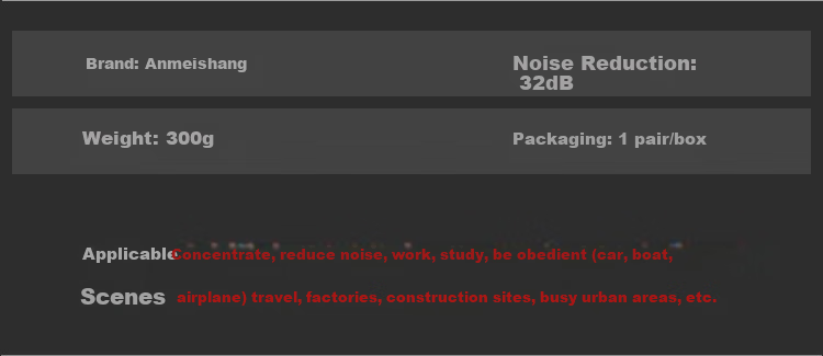 Ams Soundproof Earplugs, Thickened Sound-Absorbing Foam, Industrial Strong Noise Reduction, Anti-Noise Headphones, 310B, One Pair 3
