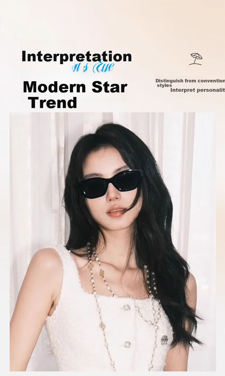 CAPONI Cat Eye Sunglasses for Women, Polarized Narrow Frame Sunglasses, Outdoor UV Protection, High-End Sun Protection Glasses, Face-Slimming Effect 9