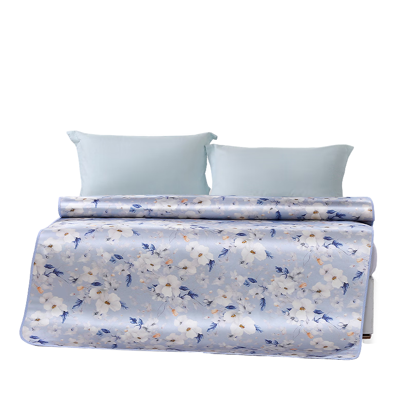 Fuanna 600D Coarse Silk Jacquard Mat Printed Ice Silk Cooling Mat Double Soft Mat 1.5x2m Gardenia Dyed