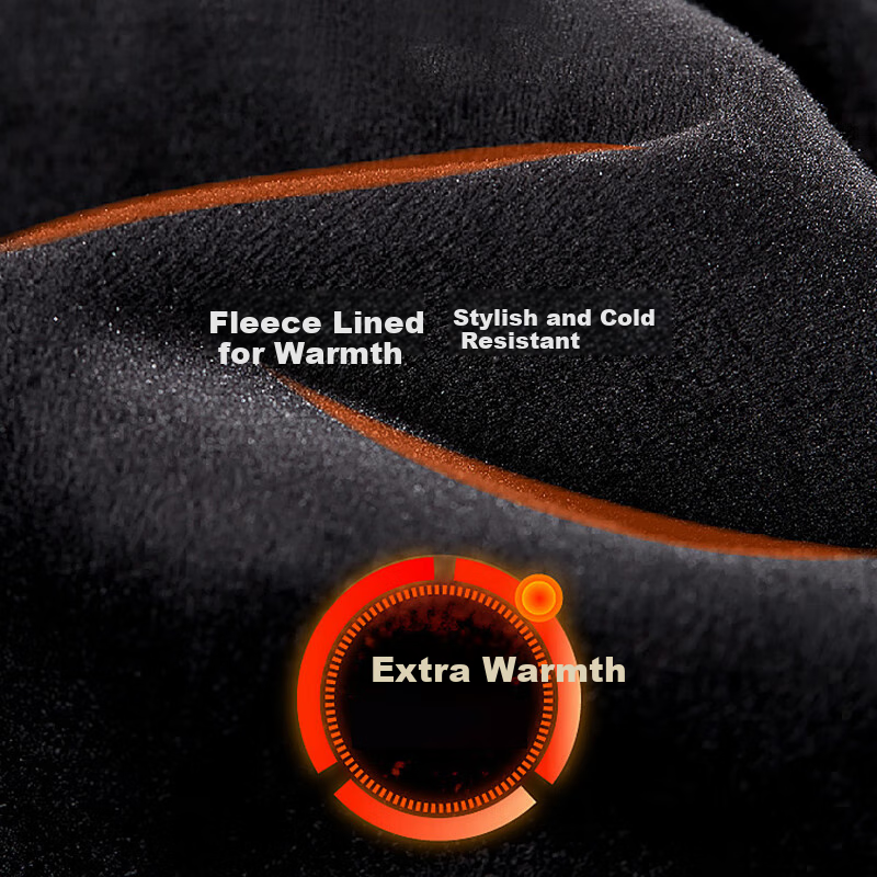 Warrior Men's Winter Fleece-Lined Jacket, Casual Warm Coat, Outdoor Windproof Versatile Menswear, Black XL