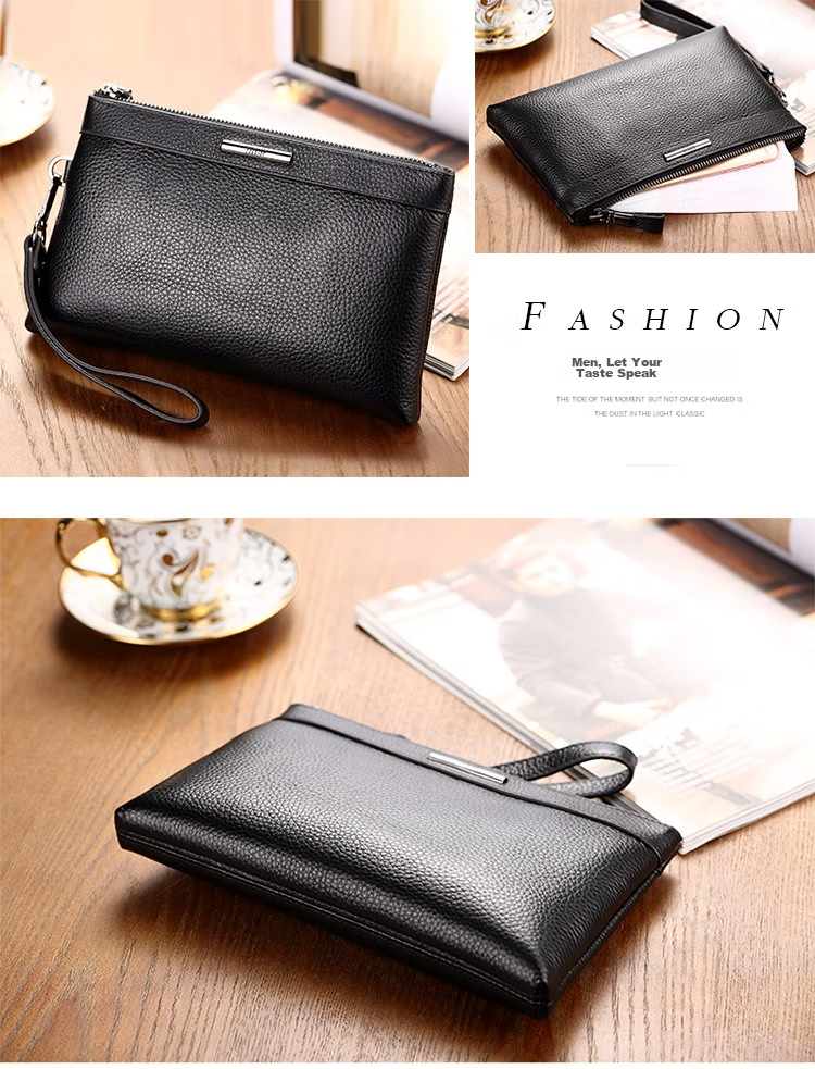 Pabojoe Men's Handbag, Top-Layer Cowhide, Soft Clutch, Casual Multifunctional Handheld Bag, Envelope Bag, Gift for Me 4