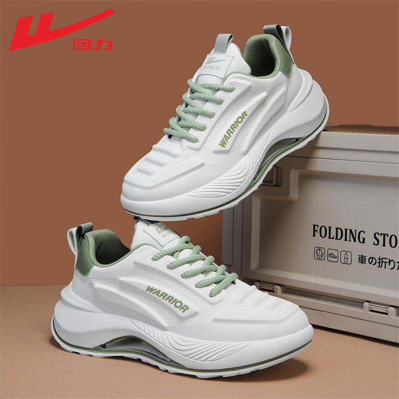 Warrior Official Men's Summer 2026 New Casual Running Shoes Comfortable Dad Sneakers Men's Sports Shoes Beige Red Size 39