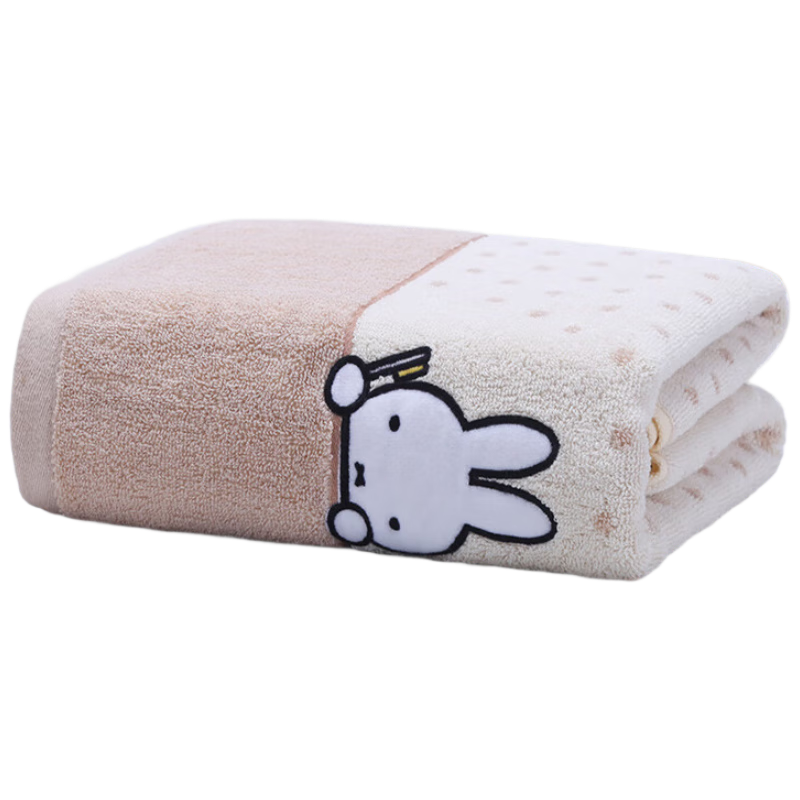 KING SHORE Miffy Series Class A Pure Cotton Absorbent Sports Bath Towel Cartoon Shower Wrap Single Pack Brown 150*80cm