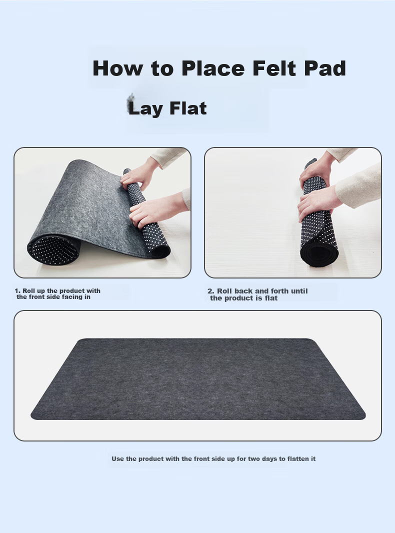 DM Daimai Mouse Pad Felt Desk Mat Large Size 900*450mm Wear-Resistant Non-Slip Rubber Bottom for Computer Desk, Office, Gaming, Bookshelf Pad Rollable Portable MP002 5