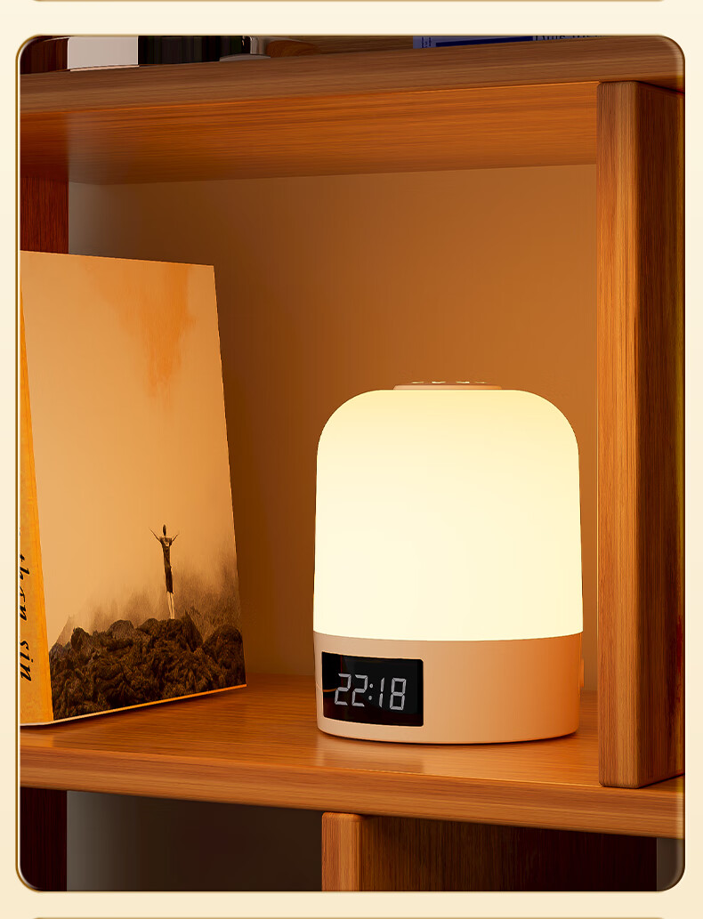 Dupai Night Light, Baby Feeding Night Light, Rechargeable Touch-Controlled with Clock, Bedroom Bedside Lamp, Sleep Companion Light, Mood Light, Patting Light 8