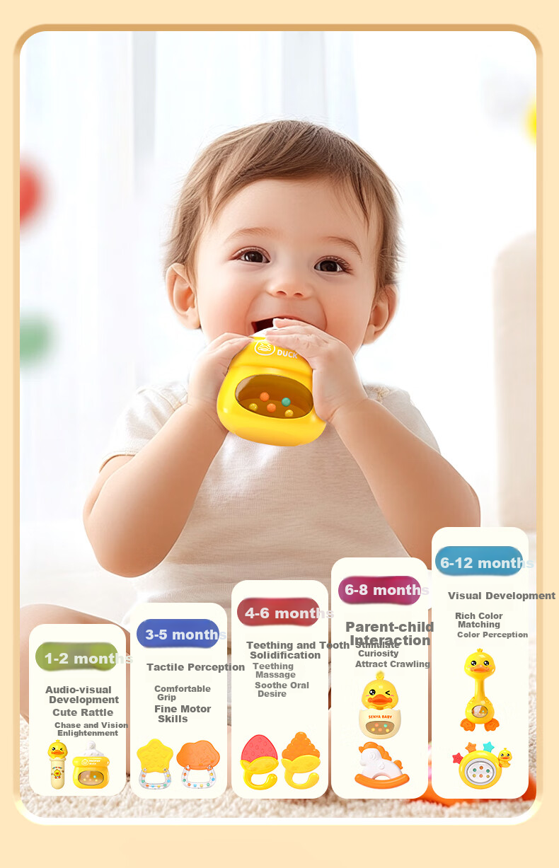 Anby Families Infant Toys Newborn Gift Box Welcome Gift for 0-6 Months And 1-Year Teething Toys Baby Boys And Girls Birthday Gift 12