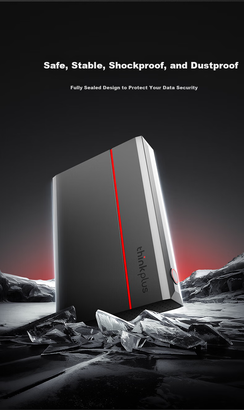ThinkPlus Lenovo External Hard Drive, 18TB, 3.5-Inch, Type-C USB3.2, Desktop Mechanical Hard Drive with Large Capacity, External Storage for Home And Office Use, UD800 9