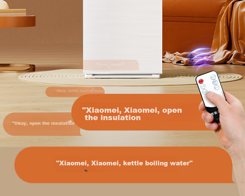 MeiLing Smart Voice Tea Bar Machine for Home Use with Touch Control Color Screen, Office Standing Water Dispenser with Anti-Overflow Electric Kettle, Large Bottom Water Tank MY-M611 Small Fountain 2.0 11