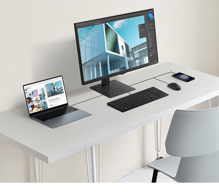 SAMSUNG 27-inch IPS 4K HDR 1.07 Billion Colors Eye-care Low Blue Light 90W Type-C Port Adjustable Rotating Office Monitor LS27D804UACXXF 7