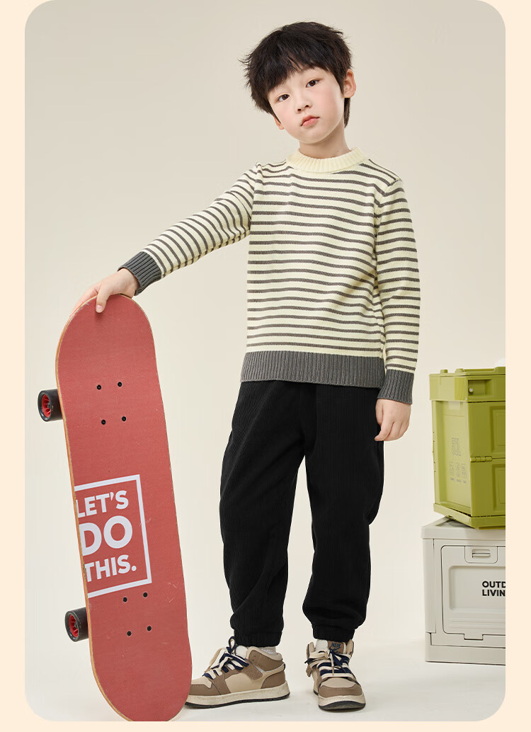 Baleno Kids Knitted Sweater Autumn Winter Korean Style Striped Top Boys Girls Warm Innerwear Woolen Shirt 4