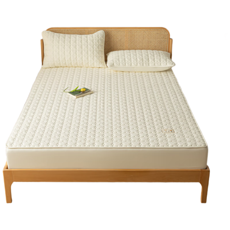 Maoren Class A Waterproof Urine-Proof Quilted Fitted Sheet, Non-Slip Thickened Mattress Protector, for 1.5-Meter Bed