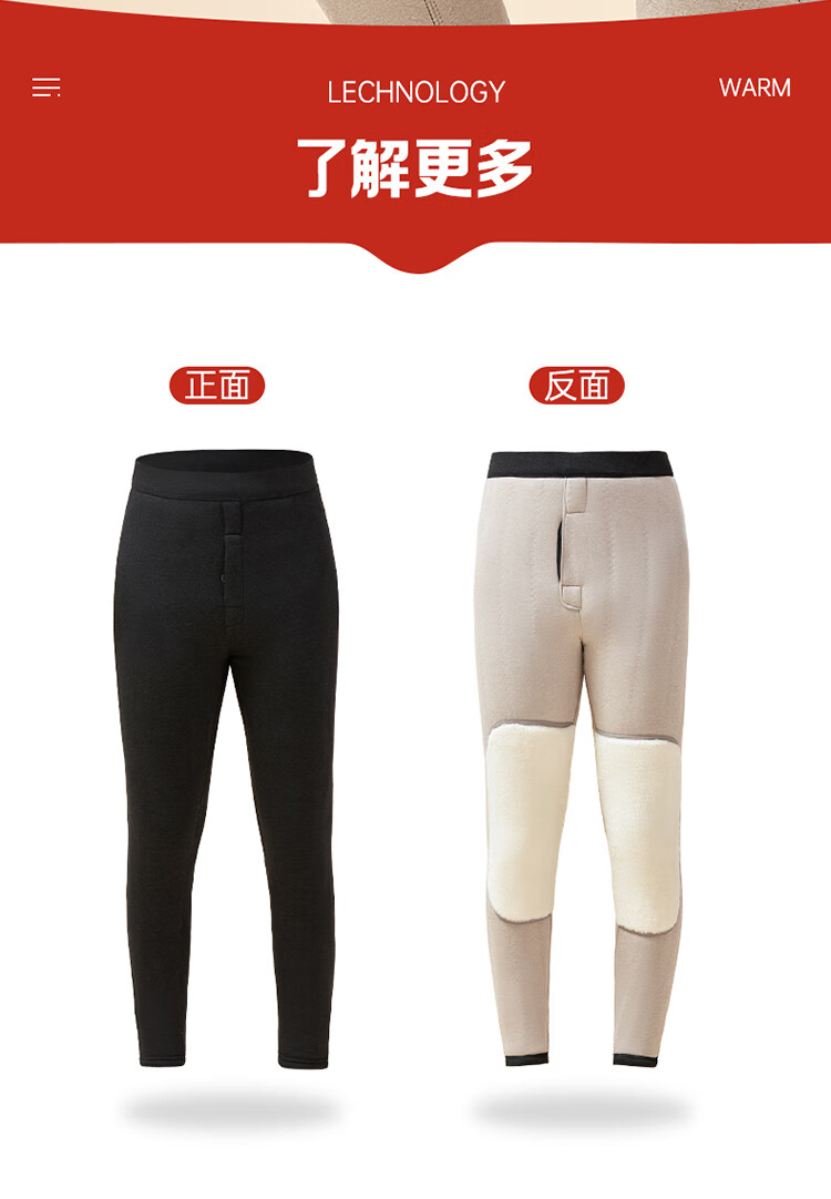 LangSha Autumn New Men's Cotton Pants Winter Thickened Fleece Warm Leggings Extra Thick Knee Protection Middle-aged Wool Pants Northeast Style 14