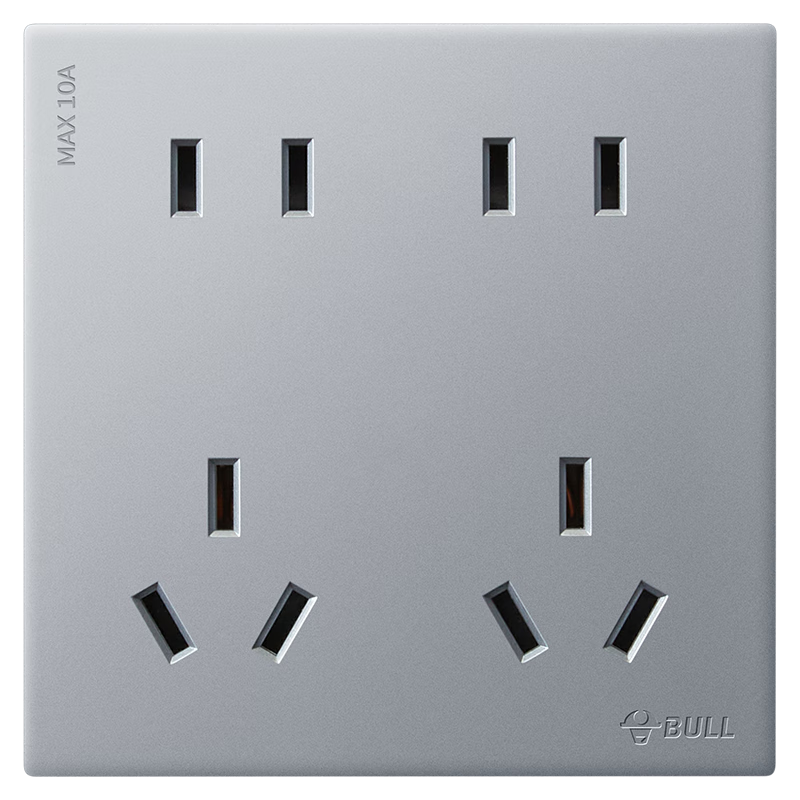 BULL G60 Series 10-Hole Switch Socket 86-Type Ultra-Thin Panel G60Z423 Moon Shadow Gray