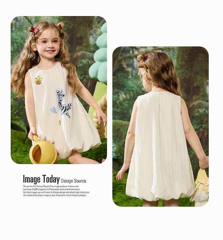 ASK JUNIOR Children's Dress, Summer Vacation Girls' Sleeveless Tank Dress, Hand-Painted Princess Dress 2
