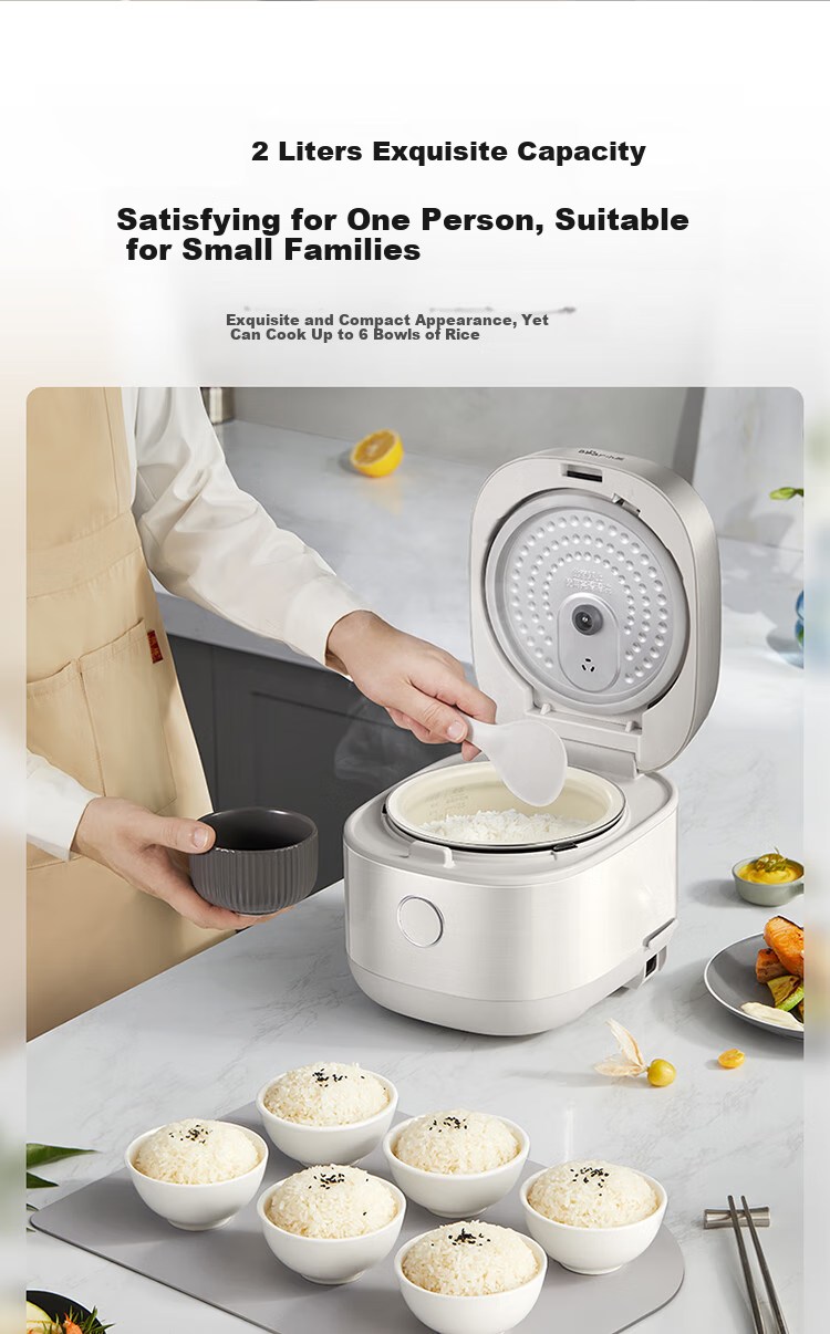 Bear Rice Cooker for 2-3 People, Zero Fluorine IH Iron Pot Non-Stick, Smart Reservation Micro-Pressure Multi-Function Firewood Rice 2L DFB-J20C6 17