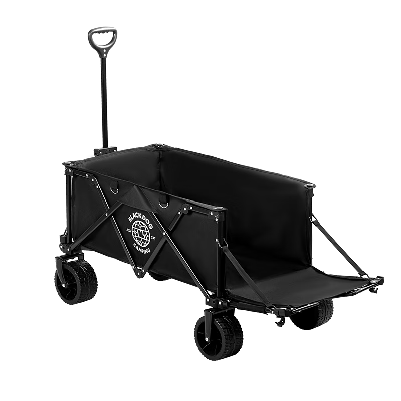Black Dog Rear Door Camping Trailer Pet Stroller 240kg Load Capacity